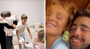 Scooby mostra reencontro de filho com irmãos que moram com Luana Piovani em Portugal