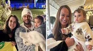 Com Bruna Biancardi, Neymar leva família ao aniversário de Helena, sua filha com Amanda Kimberlly