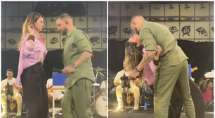 Paolla Oliveira vai a show de Diogo Nogueira e casal dá show de dança; assista