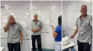 Porteiro se emociona ao ser convidado por alunos para ser padrinho de formatura