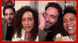 Taís Araújo e Humberto Carrão brincam sobre memes com a cabeça do ator: 'Tô traumatizado'