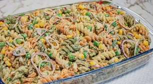 Salada de macarrão fria e cremosa: a mais fácil de preparar, fica uma maravilha