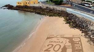 Artista faz incrível homenagem a Diogo Jota em praia de Portugal; veja foto