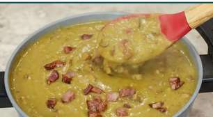 Sopa de ervilha cremosa e cheia de sabor para esquentar as noites mais frias na hora do jantar