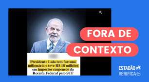 Postagens tiram de contexto notícia de 2022 sobre cobrança de impostos de Lula; ação foi extinta