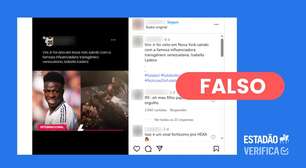 É falso que influenciadora fotografada com Vini Jr. seja mulher trans