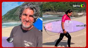 'Torcendo e sofrendo', diz Charles Saldanha sobre papel de pai e treinador de Sophia Medina no surfe