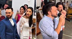 Dupla sertaneja viraliza após 'invadir' cerimônia de casamento e surpreender noivos