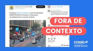 Posts usam imagem de chegada de manifestantes a ato da esquerda para passar ideia de adesão baixa