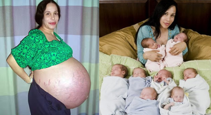 Mãe que deu à luz 8 gêmeos completa 50 anos e posa com os filhos adolescentes