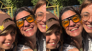 Sucesso como atriz-mirim posa com a ex-mulher e com a filha que tiveram juntos