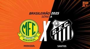 Mirassol x Santos: onde assistir, escalações e arbitragem
