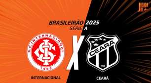 Internacional x Ceará: onde assistir, escalações e arbitragem