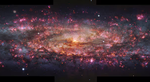 Imagem da Galáxia do Escultor traz detalhes brilhantes que ajudarão astrônomos a estudar como as estrelas se formam