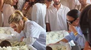 Amigas próximas, Carol Dieckmmann e Ivete choram durante velório de Preta Gil