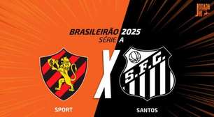 Sport x Santos: onde assistir, escalações e arbitragem