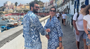 Par de vasos: Fátima Bernardes e Túlio combinam estampas dos looks