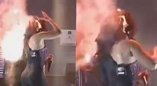 Vídeo mostra cabelo de integrante da banda Limão com Mel pegando fogo durante show em Pernambuco