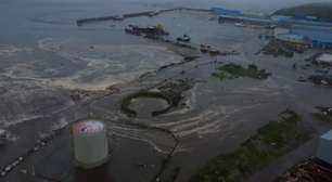 Imagens aéreas mostram cidade na Rússia inundada por ondas de tsunami após terremoto
