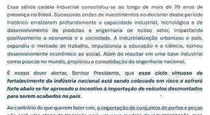 Carta das montadoras tradicionais a Lula parece chantagem contra ajuda à BYD