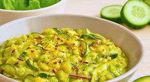Salada cremosa de pepino com abacate: leve e saborosa