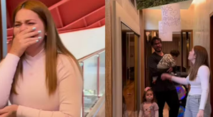 'Amo tanto vocês', Viih Tube se derrete ao receber homenagem dos filhos e do marido, Eliezer