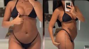 Após engordar 20kg durante a gravidez, Brunna Gonçalves desabafa: 'Não me reconheço no espelho'