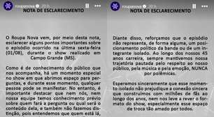 Roupa Nova se pronuncia após vaias a Soraya Thronicke durante show viralizarem; veja posicionamento