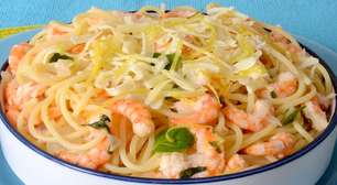 Espaguete com camarão ao molho de limão siciliano: simples de fazer e delicioso