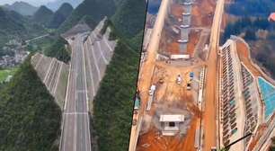 Construir túneis é muito bom, mas algumas regiões da China preferem cortar montanhas ao meio