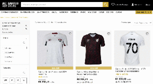 Loja do Santos estaria vendendo camisas de rivais da Série A; veja