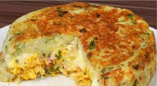 Batata recheada de frigideira super saborosa e deliciosa para dias de frio