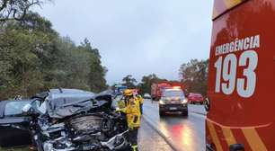 Condutor de Dodge Ram morre em colisão frontal com carreta na BR-470
