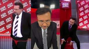 Calcinha sobre o terno, privada no estúdio: Geraldo Luís acerta ao fazer humor no 'Aqui Agora'