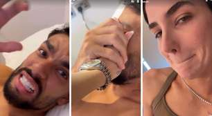 Mulher de Lucas Paquetá cai na risada ao filmar jogador sofrendo com depilação a laser