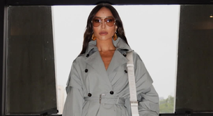 Sabrina Sato transforma trench coat em vestido