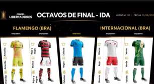 Flamengo x Internacional: Conmebol define uniformes para o confronto