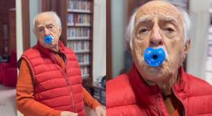Ary Fontoura chupa chupeta aos 92 anos e detona novo método para estresse: 'Loucura'