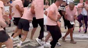 Bell Marques passa mal durante corrida em Fortaleza e precisa ser amparado: 'Estômago ficou ruim'