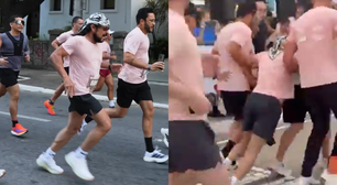 Bell Marques passa mal durante corrida em Fortaleza e precisa ser amparado: 'Estômago ficou ruim'; veja vídeo