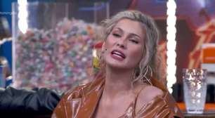 Lívia Andrade ensaia contar fofoca sobre Allan Souza e Wanessa no Domingão, mas Huck corta