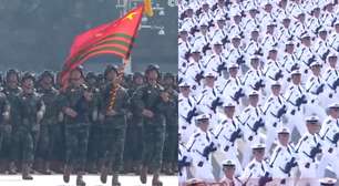 Maior desfile militar da China: escala e sincronia de soldados impressionam