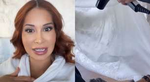 Caos! No dia do casamento, vestido de Maíra Cardi cai na piscina e terno do marido some