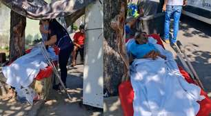 Paciente é deixado com acesso no braço em campo de futebol após receber alta no CE