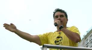 Flávio dá recado a Motta, diz que não existe 'meia-anistia' para Bolsonaro e ataca Moraes em ato no Rio