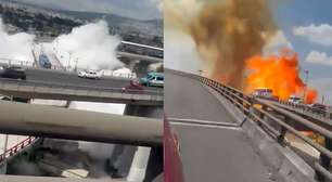 Explosão de caminhão-tanque forma paredão de fogo no México