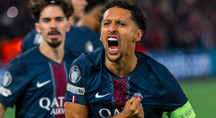 Marquinhos comemora 12 anos da estreia no PSG com gol e campeão atropela Atalanta na Champions