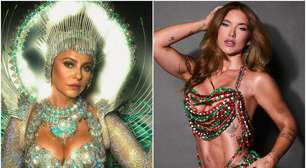 Paolla Oliveira vai passar a faixa de rainha de bateria da Grande Rio para Virginia neste sábado