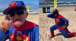 Super-Homem aos 78 anos de idade: conheça aposentado que anima etapa da WSL vestido de herói