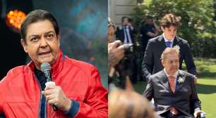 De cadeira de rodas, Faustão aparece pela 1ª vez após novos transplantes e leva a filha ao altar em casamento; veja como apresentador está